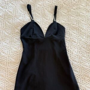 Zara mini Black cocktail Dress with Silver Accents small